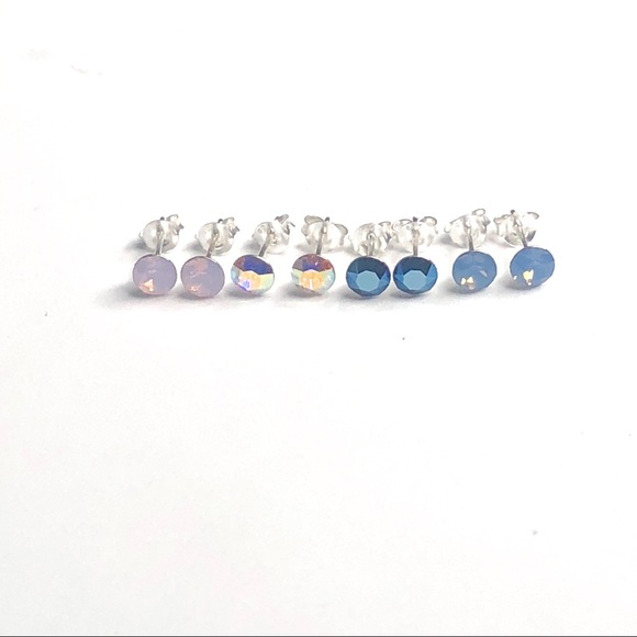 925 Sterling Silver Swarovski Crystal Earrings - Picture 3 of 8